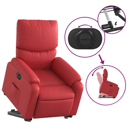 Fauteuil Ninthe - kunstleer - elektrisch - rood