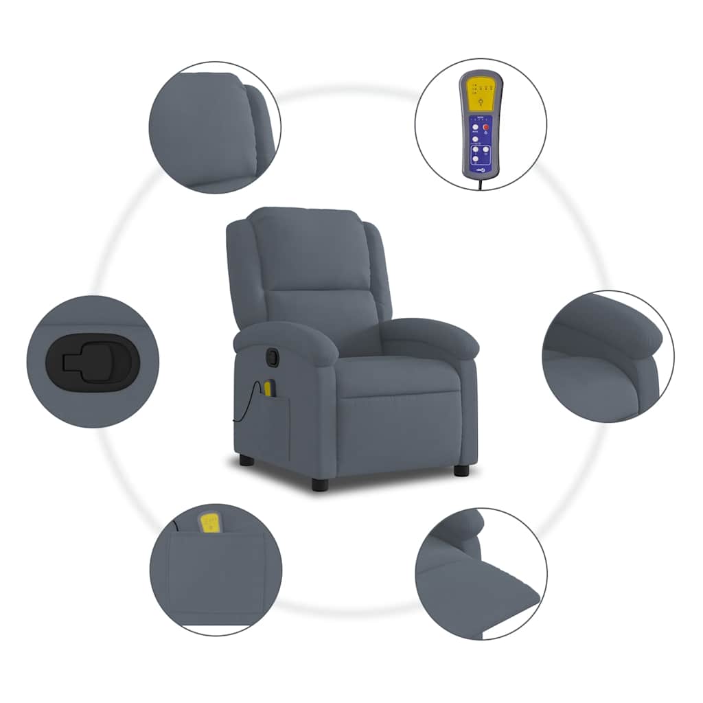 Fauteuil Coos - met massage - donkergrijs