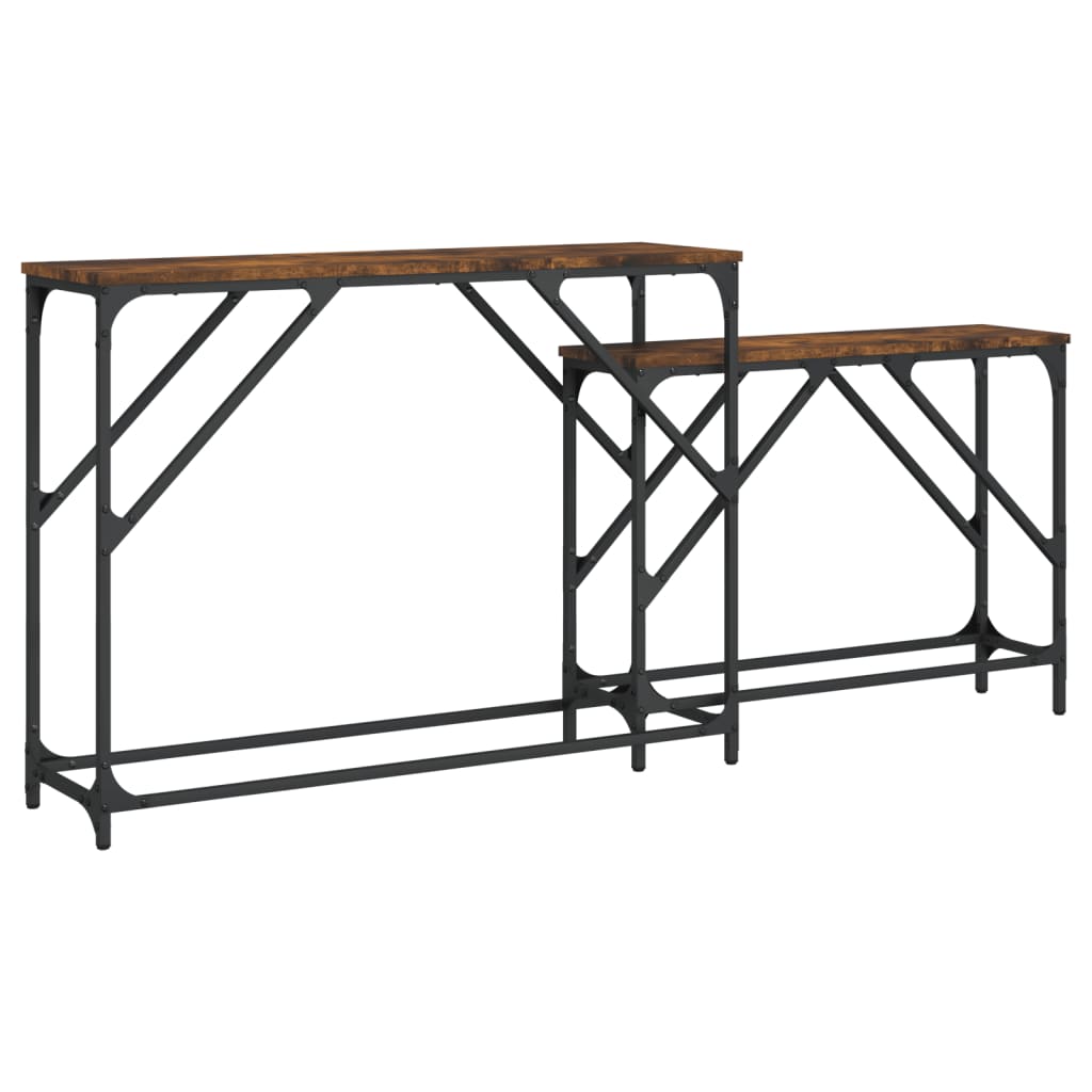 Bijzettafel Felix - bewerkt hout - 2 delig