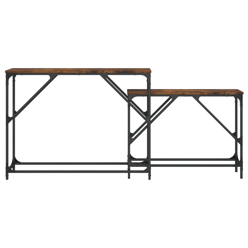 Bijzettafel Felix - bewerkt hout - 2 delig