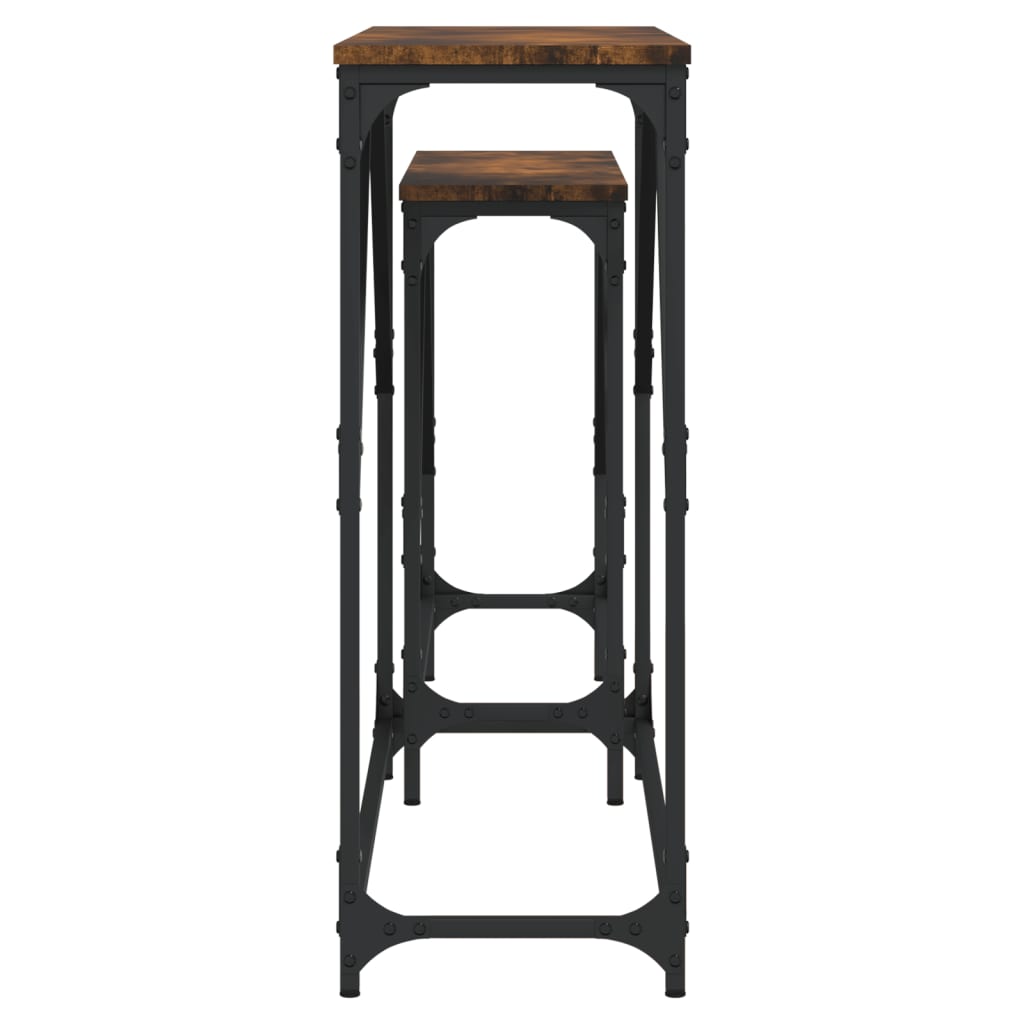 Bijzettafel Felix - bewerkt hout - 2 delig