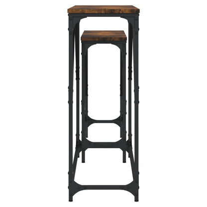 Bijzettafel Felix - bewerkt hout - 2 delig