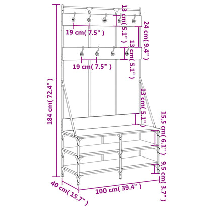 Kledingrek Met Schoenenrek 100X40X184 Cm