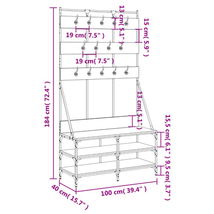 Kledingrek Met Schoenenrek 100X40X184 Cm Kleurig