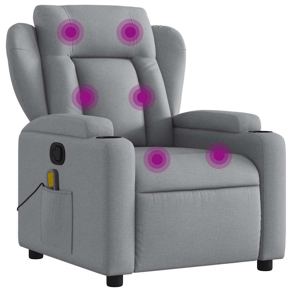 Fauteuil Jorien - met massage - verstelbaar - lichtgrijs