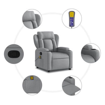 Fauteuil Jorien - met massage - verstelbaar - lichtgrijs