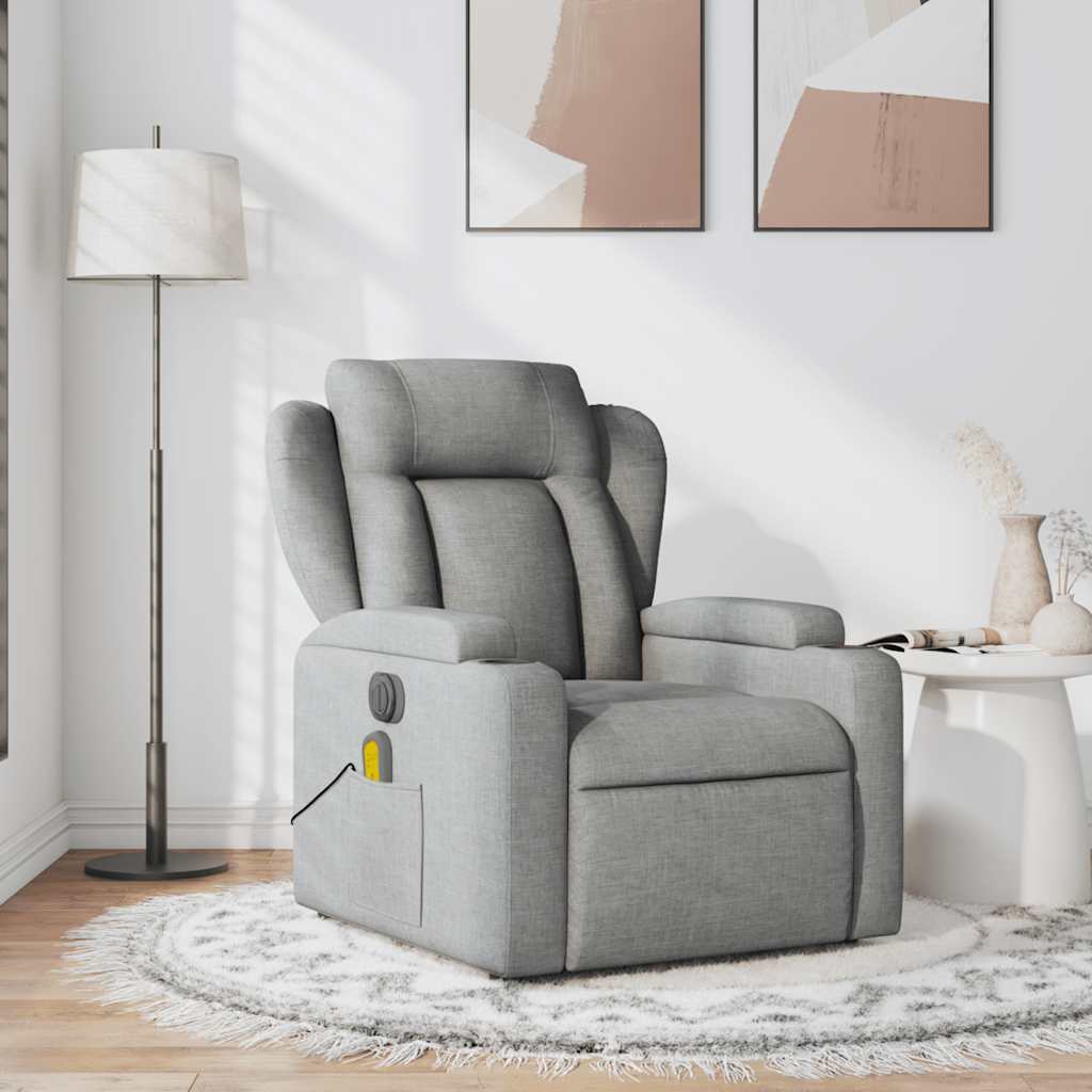 Fauteuil Jorien - met massage - verstelbaar - lichtgrijs