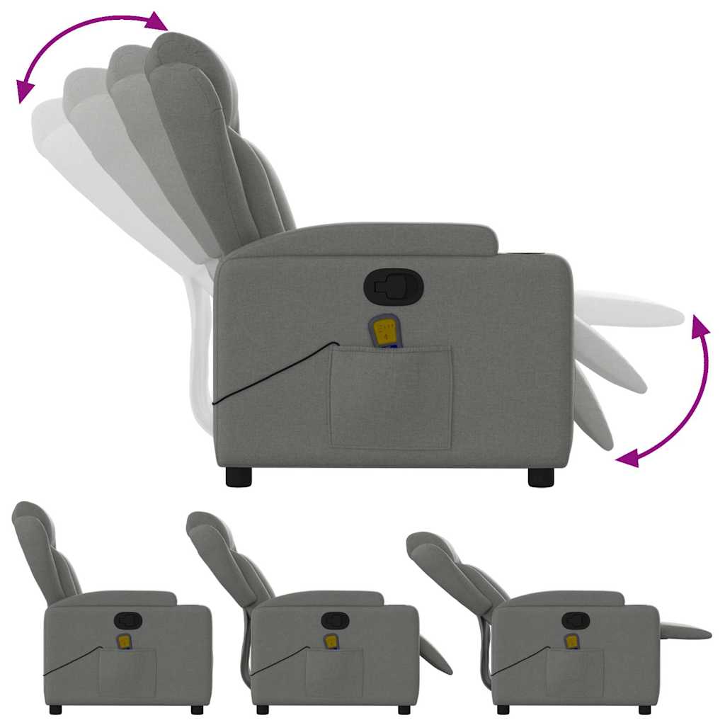 Fauteuil Jorien - met massage - verstelbaar - donkergrijs
