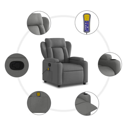 Fauteuil Jorien - met massage - verstelbaar - donkergrijs