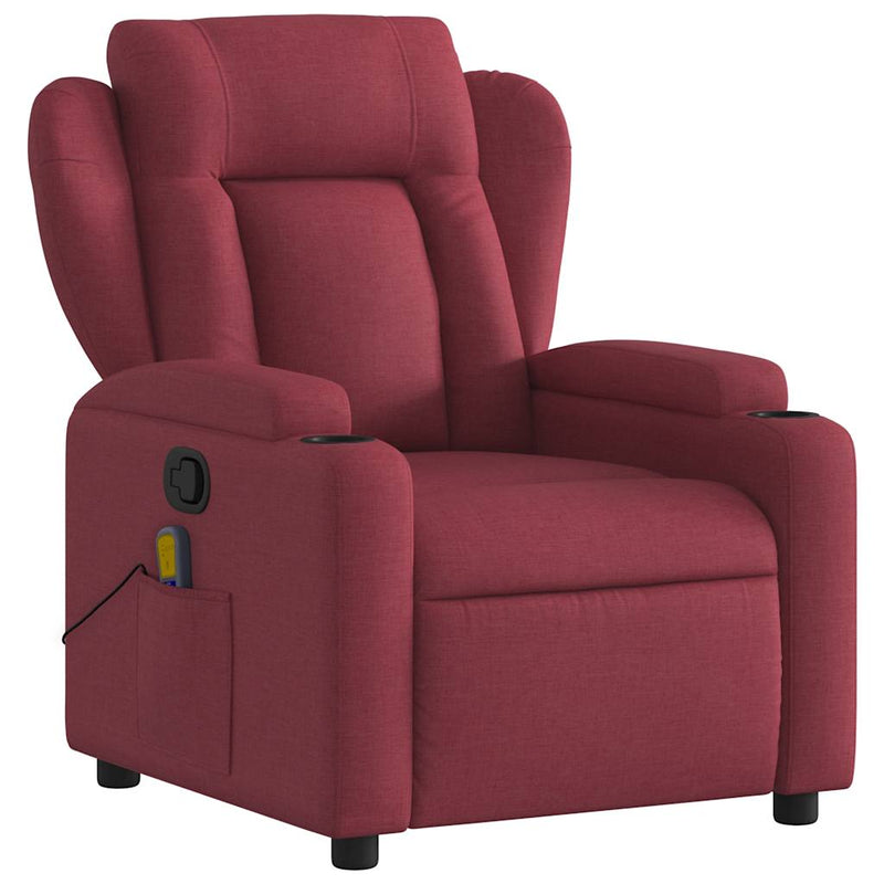 Fauteuil Jorien - met massage - verstelbaar - wijnrood – extra afbeelding