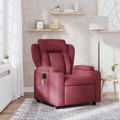 Fauteuil Jorien - met massage - verstelbaar - wijnrood