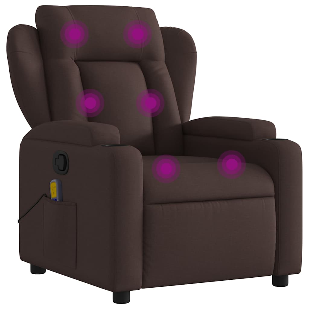Fauteuil Jorien - met massage - verstelbaar - donkerbruin
