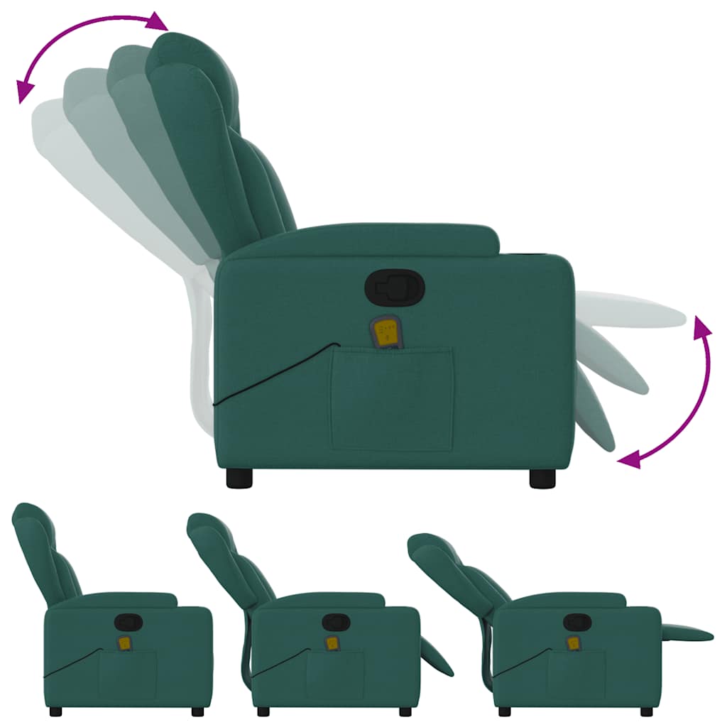Fauteuil Jorien - met massage - verstelbaar - donkergroen