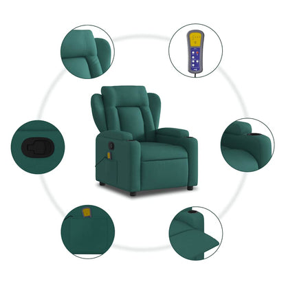 Fauteuil Jorien - met massage - verstelbaar - donkergroen