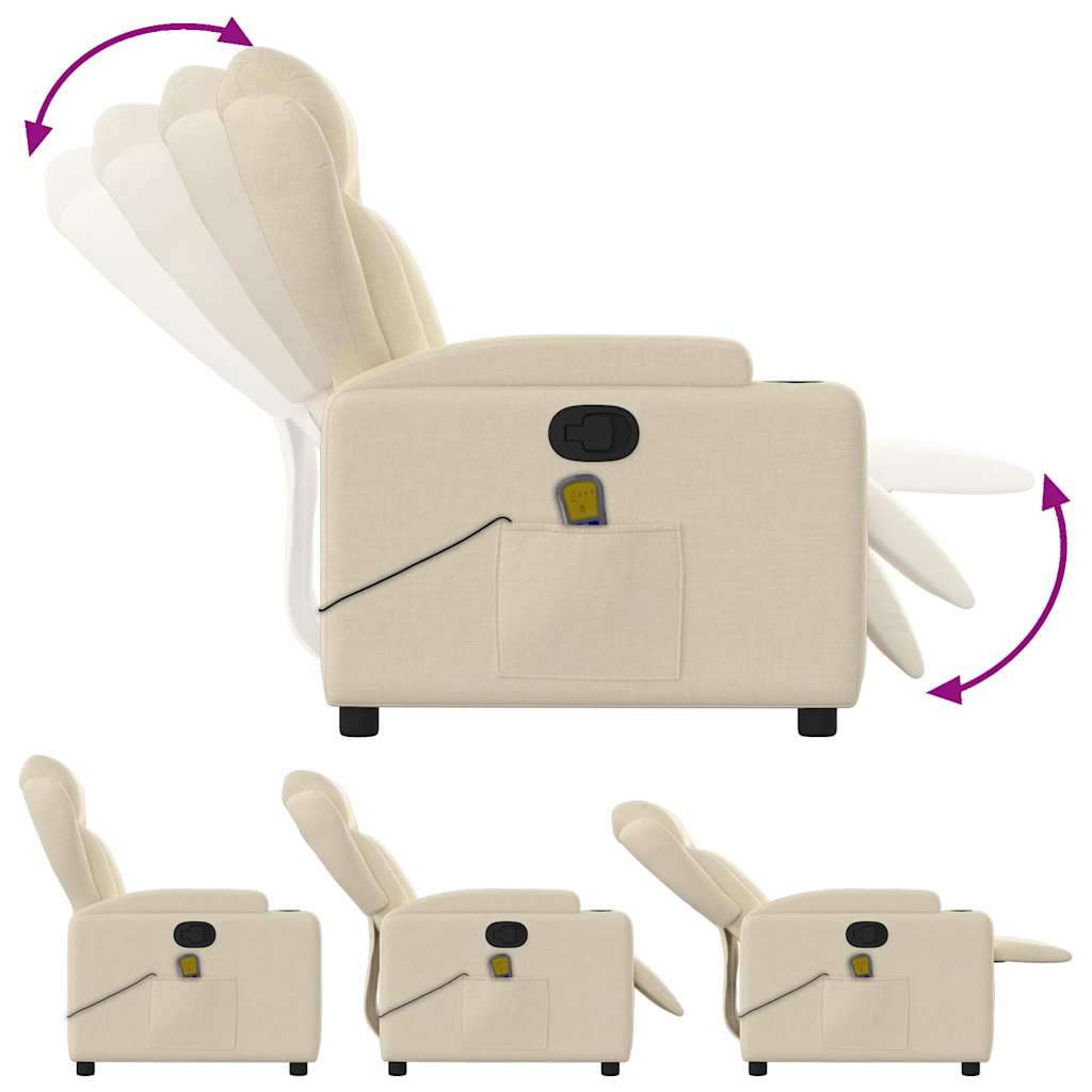 Fauteuil Jorien - met massage - verstelbaar - crème