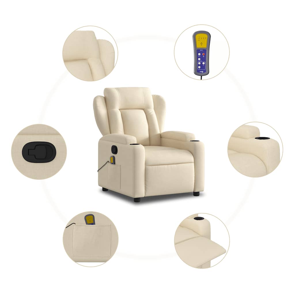 Fauteuil Jorien - met massage - verstelbaar - crème