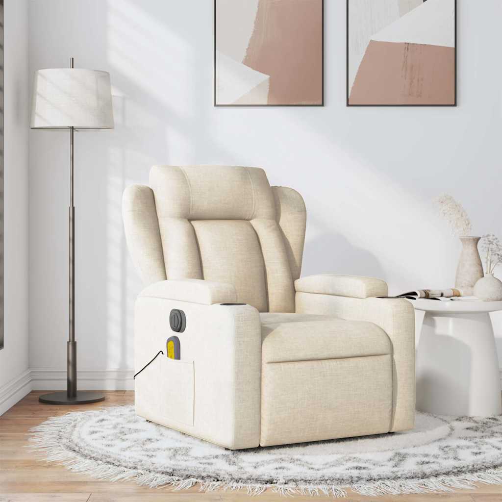 Fauteuil Jorien - met massage - verstelbaar - crème