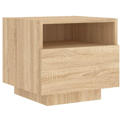 Nachtkastje Violet - bewerkt hout - met LED-verlichting - Sonoma eiken
