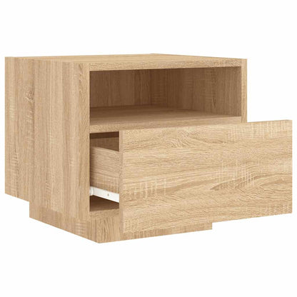 Nachtkastje Violet - bewerkt hout - met LED-verlichting - Sonoma eiken