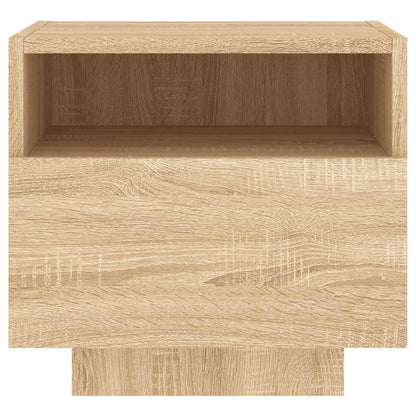 Nachtkastje Violet - bewerkt hout - met LED-verlichting - Sonoma eiken