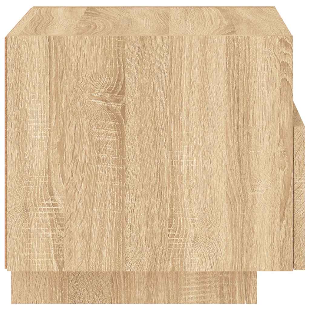 Nachtkastje Violet - bewerkt hout - met LED-verlichting - Sonoma eiken