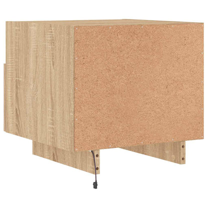 Nachtkastje Violet - bewerkt hout - met LED-verlichting - Sonoma eiken