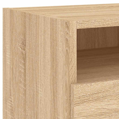 Nachtkastje Violet - bewerkt hout - met LED-verlichting - Sonoma eiken