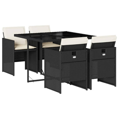 Tuinset Corneel - 5-delig - met kussens - zwart en beige