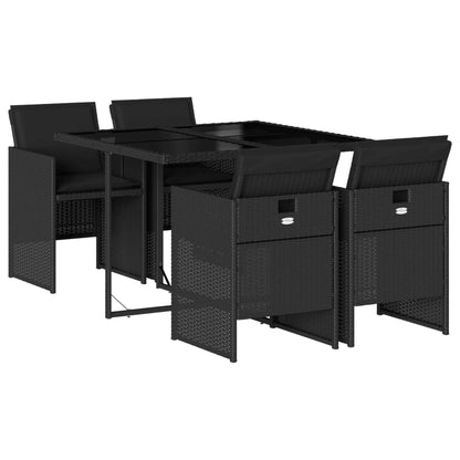 Tuinset Corneel - 5-delig - met kussens - zwart