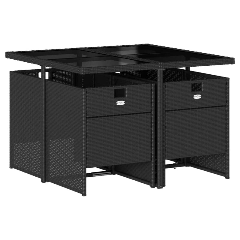 Tuinset Corneel - 5-delig - met kussens - zwart