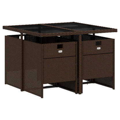 Tuinset Corneel - 5-delig - met kussens - bruin en crème