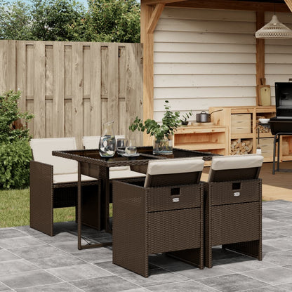 Tuinset Corneel - 5-delig - met kussens - bruin en crème