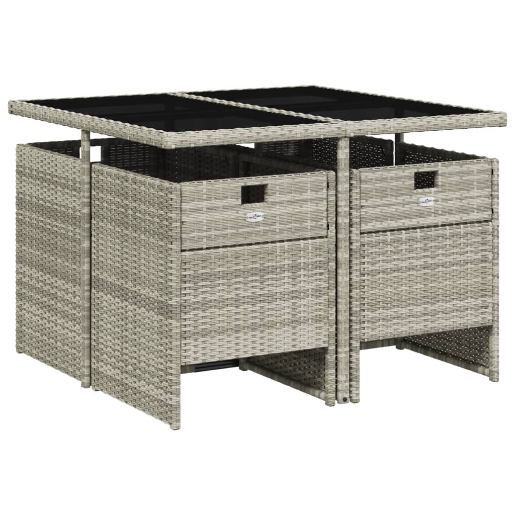 Tuinset Corneel - 5-delig - met kussens - lichtgrijs