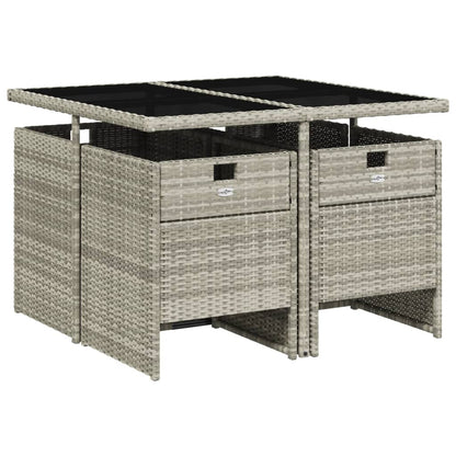 Tuinset Corneel - 5-delig - met kussens - lichtgrijs
