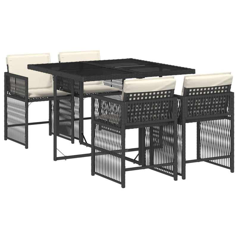 Tuinset Marnix - 5-delig - met kussens - zwart / beige