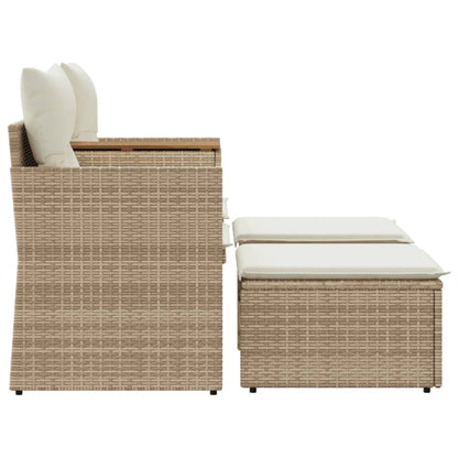 Tuinbank Eefje - met voetenbanken - beige