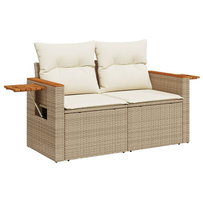 Tuinbank Yfke - 2-zits - met kussens en opbergruimte - beige en wit