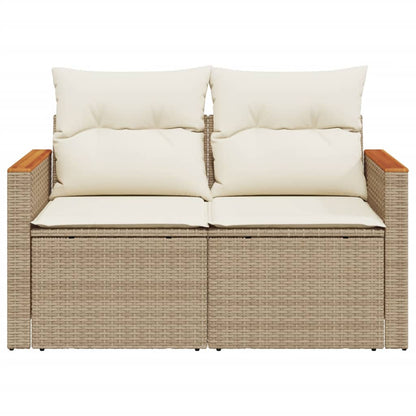 Tuinbank Yfke - 2-zits - met kussens en opbergruimte - beige en wit