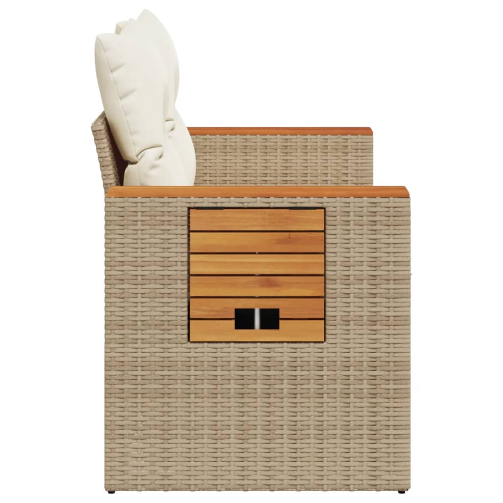 Tuinbank Yfke - 2-zits - met kussens en opbergruimte - beige en wit