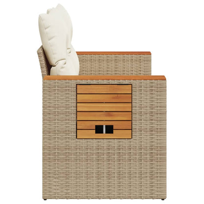 Tuinbank Yfke - 2-zits - met kussens en opbergruimte - beige en wit