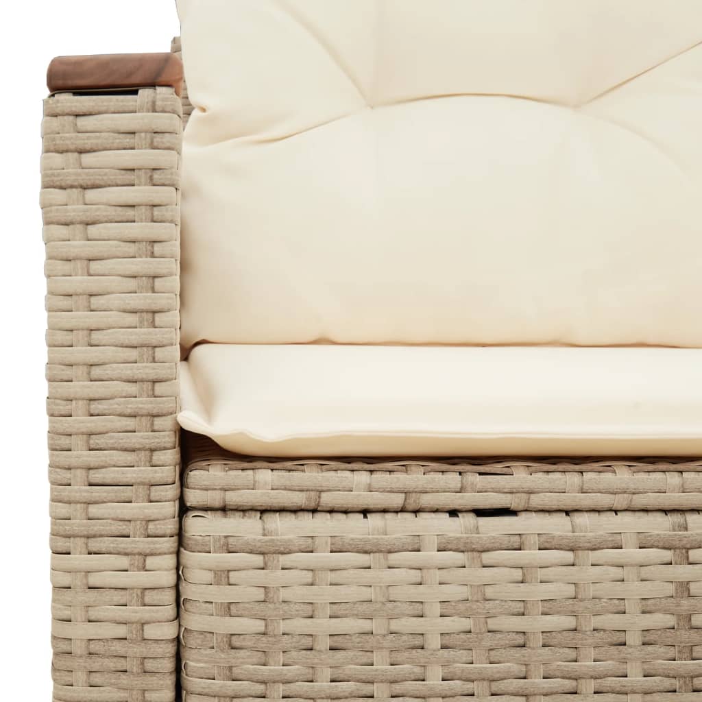Tuinbank Yfke - 2-zits - met kussens en opbergruimte - beige en wit