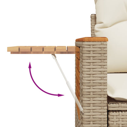 Tuinbank Yfke - 2-zits - met kussens en opbergruimte - beige en wit