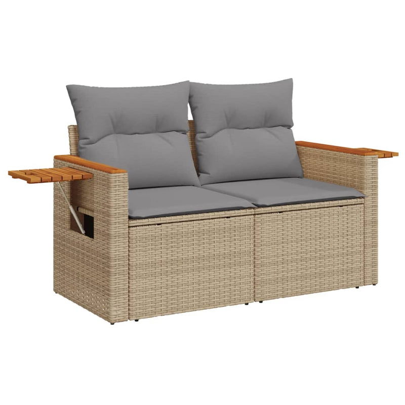 Tuinbank Yfke - 2-zits - met kussens en opbergruimte - beige en lichtgrijs – extra afbeelding