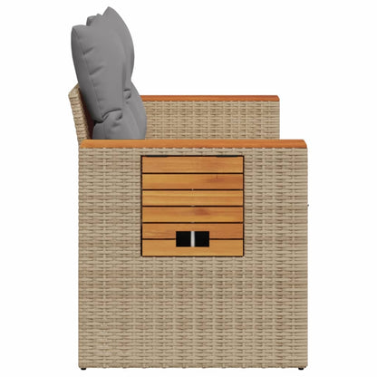 Tuinbank Yfke - 2-zits - met kussens en opbergruimte - beige en lichtgrijs