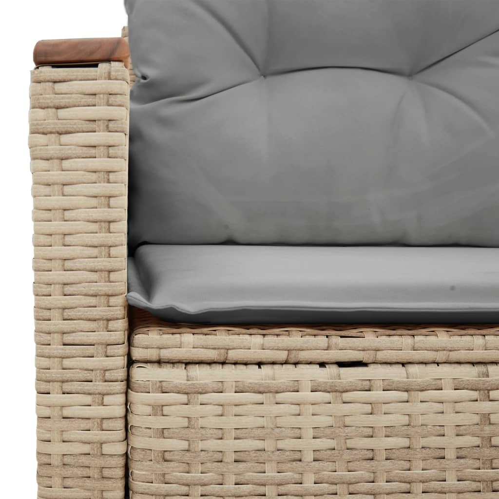 Tuinbank Yfke - 2-zits - met kussens en opbergruimte - beige en lichtgrijs