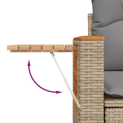 Tuinbank Yfke - 2-zits - met kussens en opbergruimte - beige en lichtgrijs