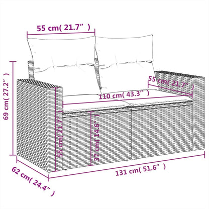 Tuinbank Ties - met kussens - bruin