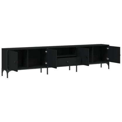 Tv-meubel Boaz - 200x25x44 cm - met lade - zwart