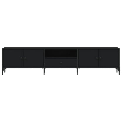 Tv-meubel Boaz - 200x25x44 cm - met lade - zwart