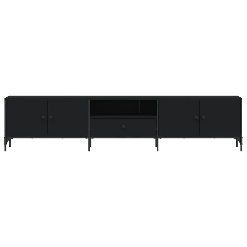 Tv-meubel Boaz - 200x25x44 cm - met lade - zwart